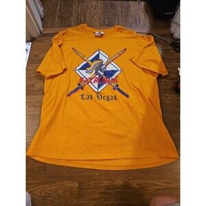 VTG 90s Excalibur Hotel Casino Las Vegas Yellow T Shirt Mens XL Single Stitch